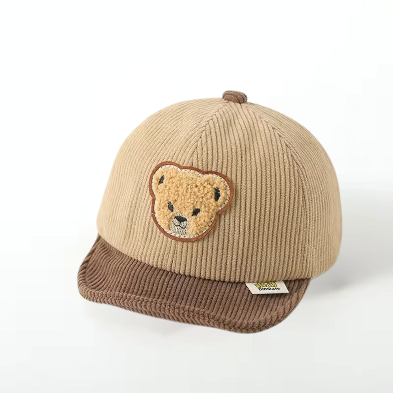 Bear Patch Cap - Tan and Chocolate
