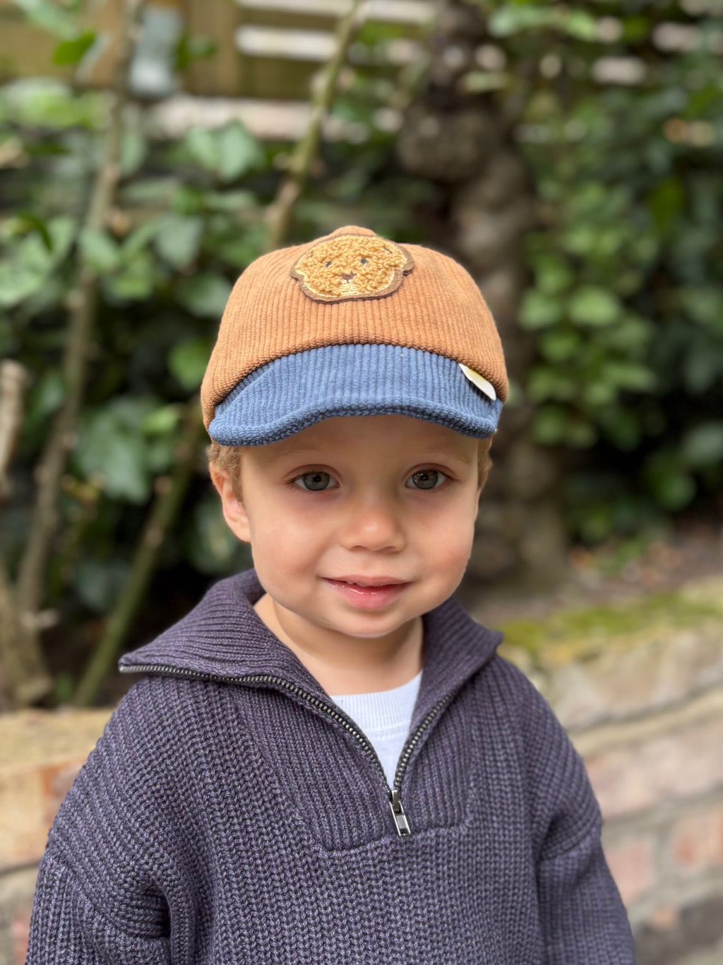 Bear Patch Cap - Caramel and Navy