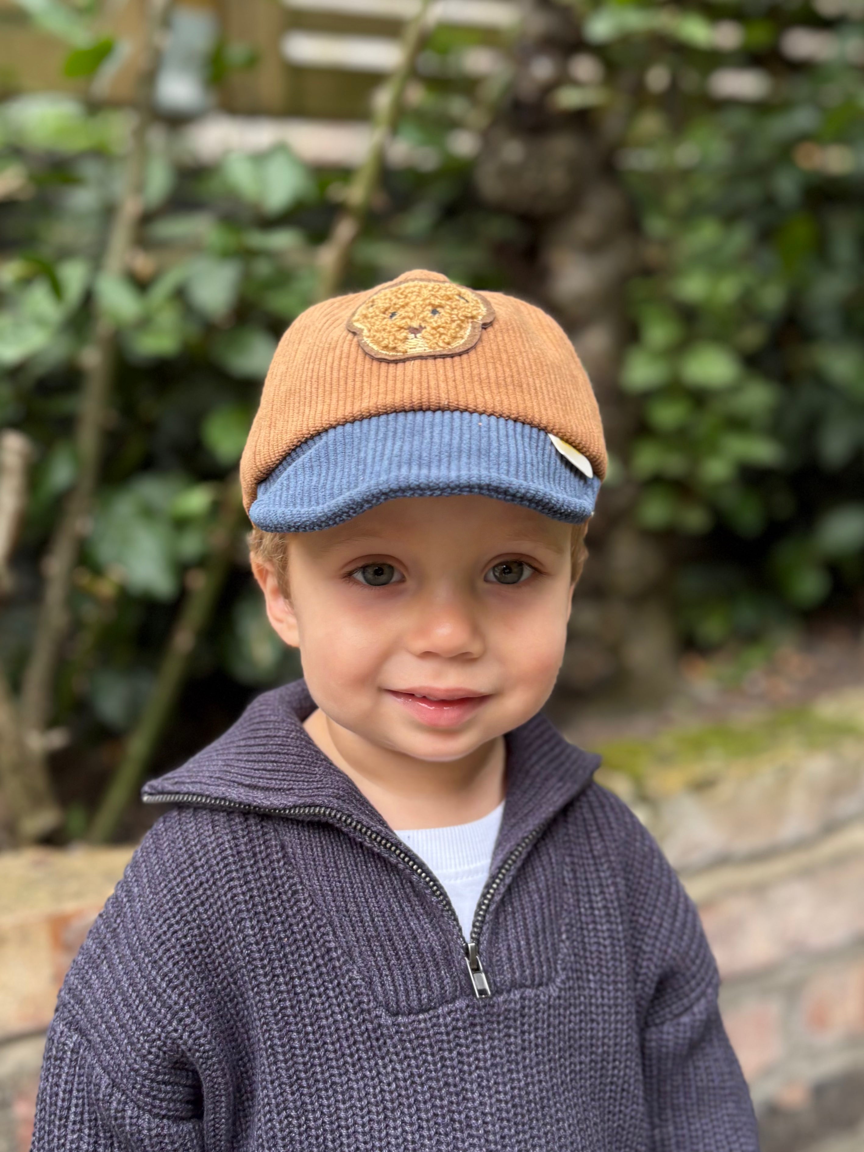 Bear Patch Cap - Caramel and Navy
