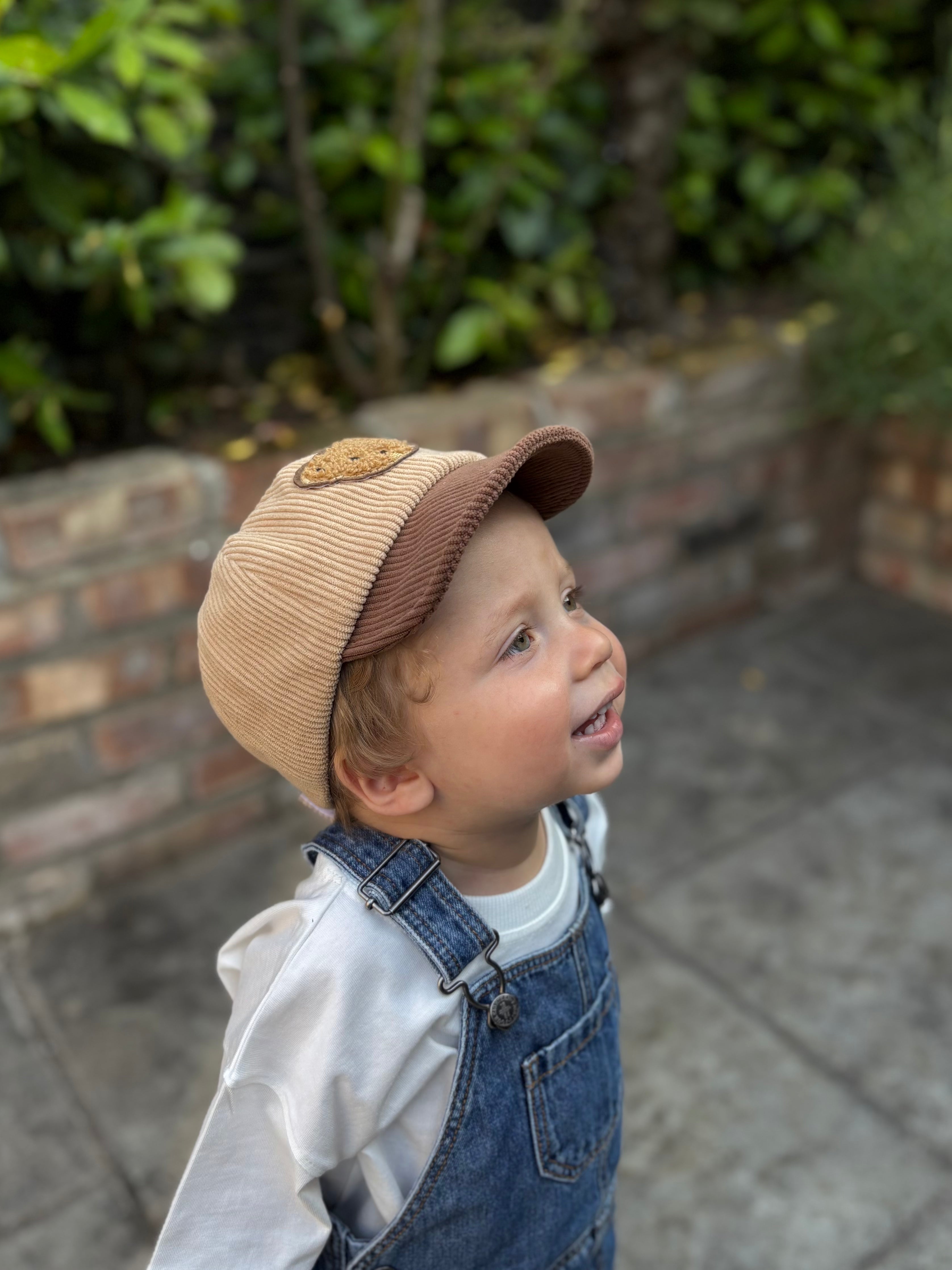 Bear Patch Cap - Tan and Chocolate